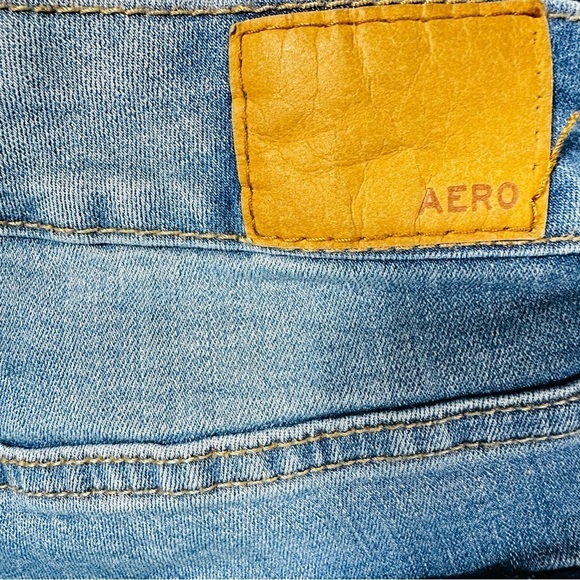 Aéropostale Sz 4 Short Medium Wash Denim Distressed Super High Rise Jeggings - Picture 6 of 7